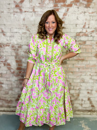 Uncle Frank Rose Midi Dress