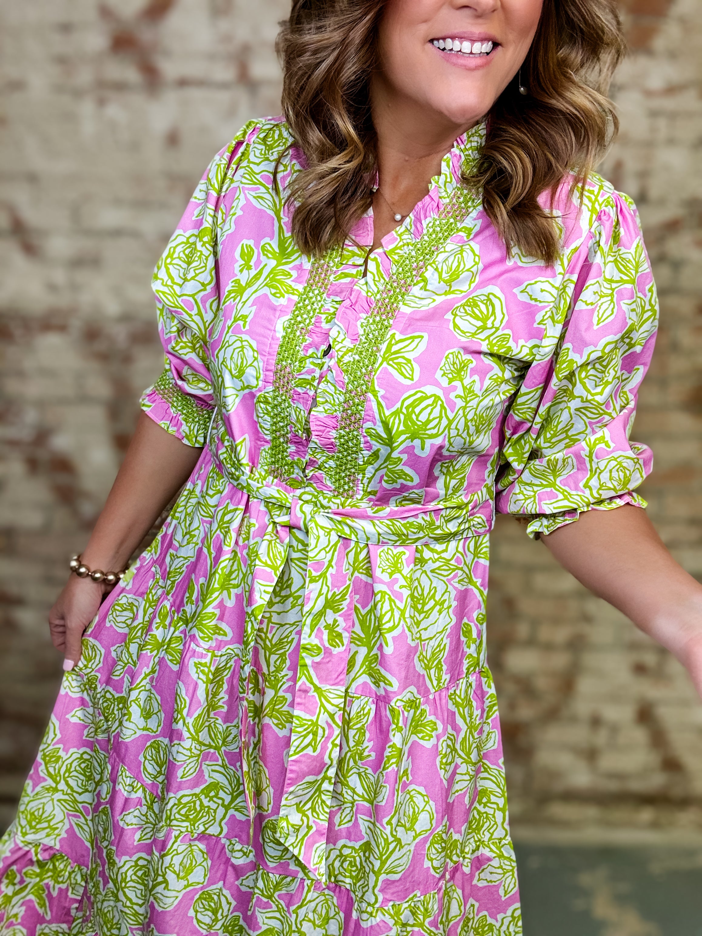 Uncle Frank Rose Midi Dress