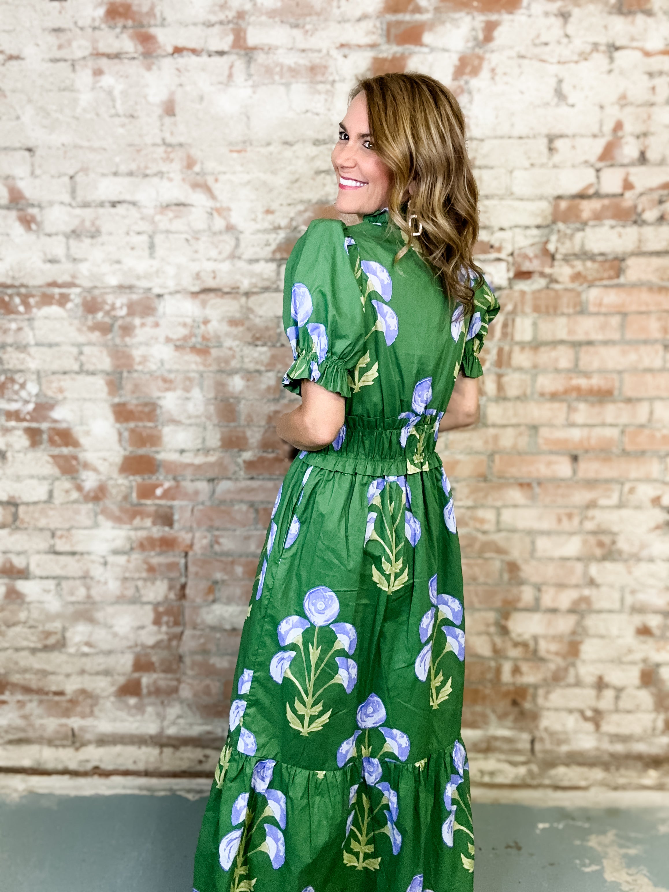 Brenda Floral Print Midi Dress
