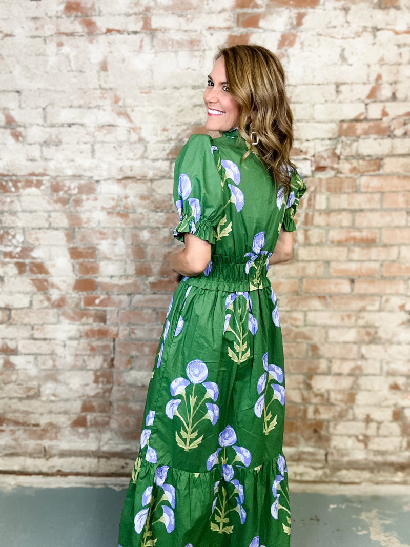Brenda Floral Print Midi Dress