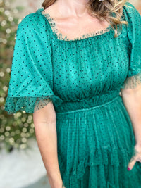 Angelique Polka Dot Mesh Dress