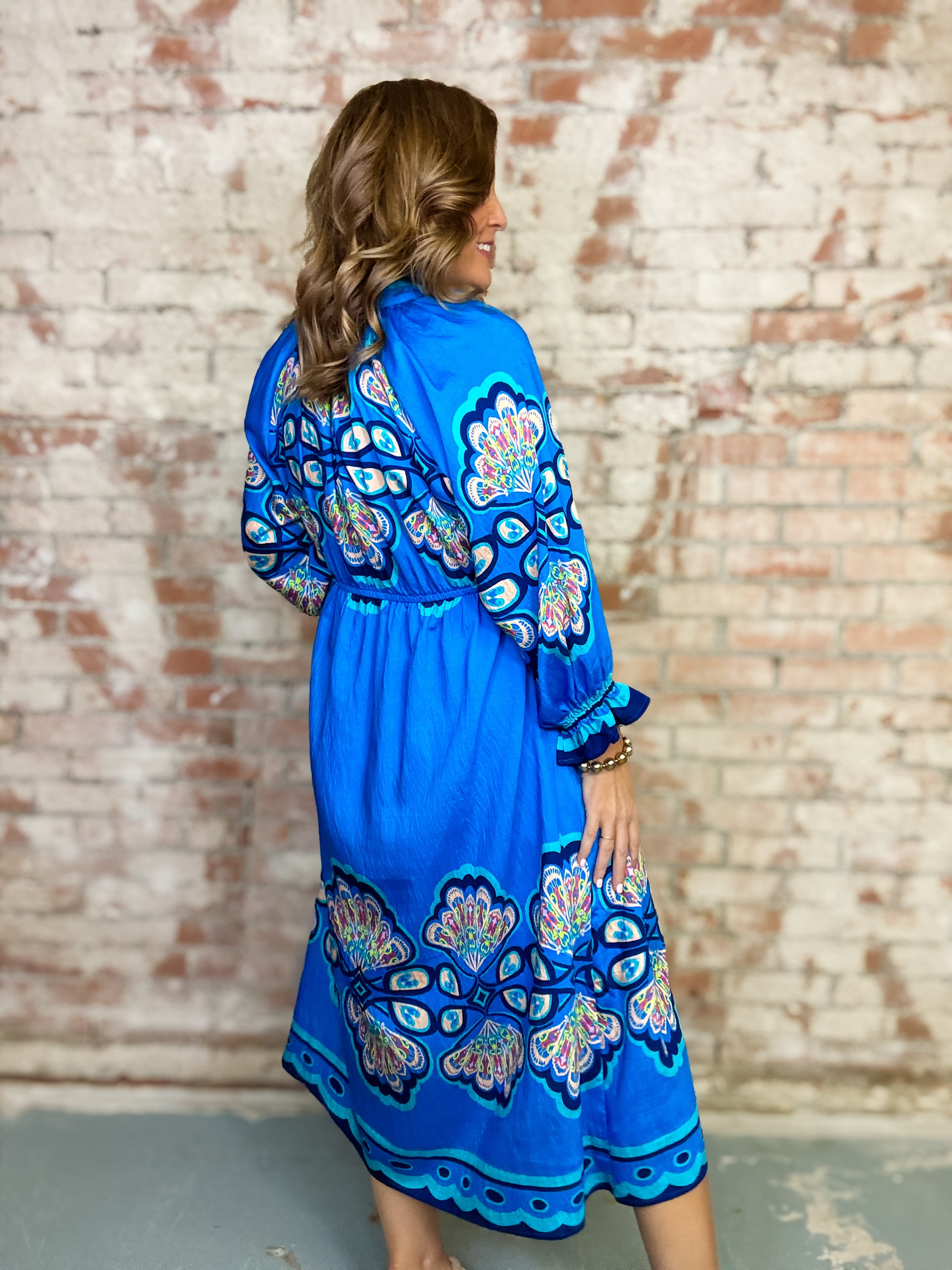Kenia Plume Border Dress
