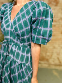 Star Plaid Midi Dress
