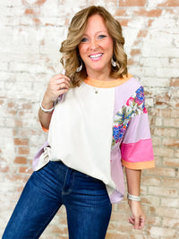 Kristin Mixed Colorblock Top