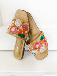 Marco Floral Embroidered Sandals