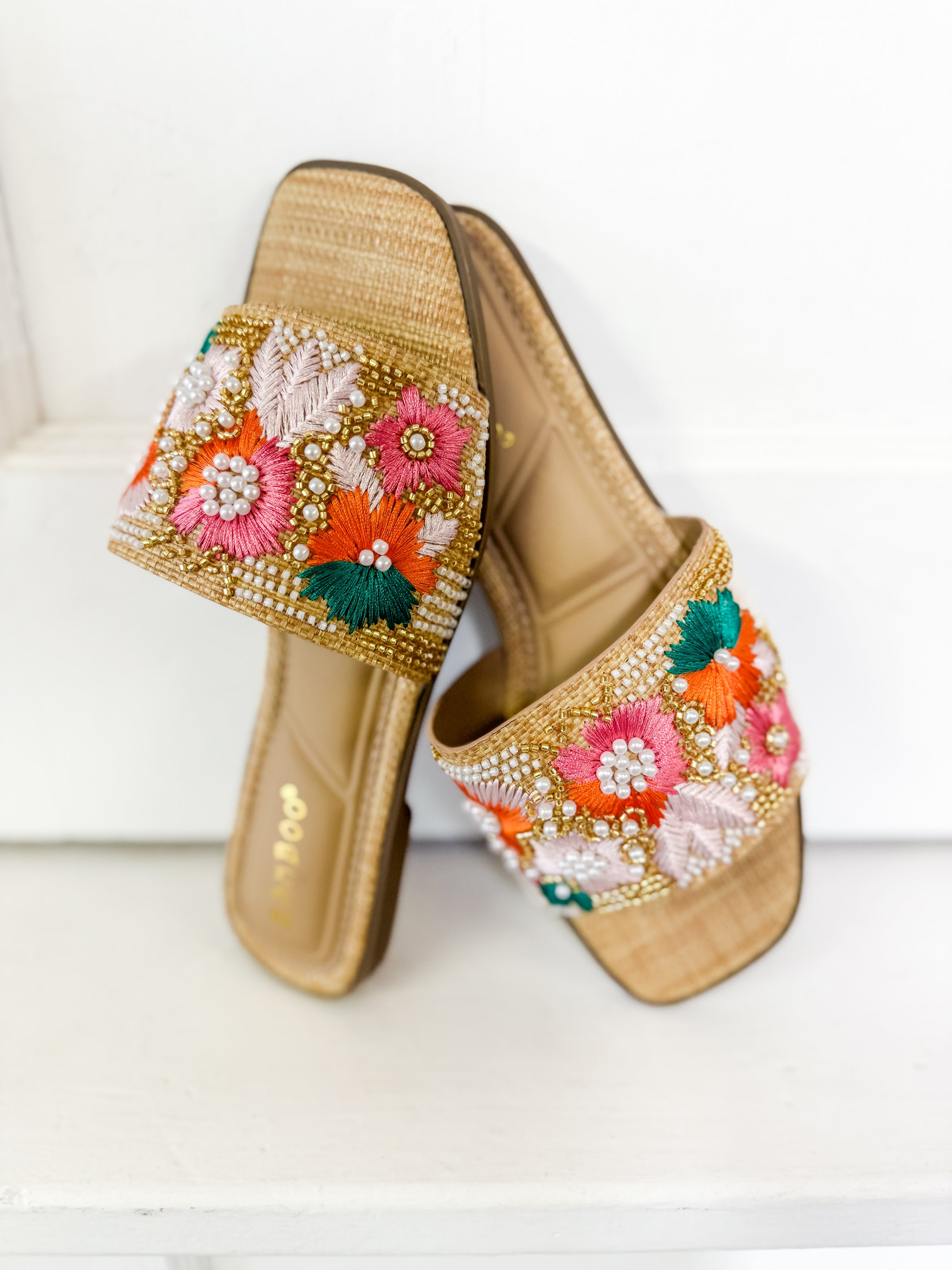 Marco Floral Embroidered Sandals