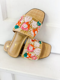 Marco Floral Embroidered Sandals