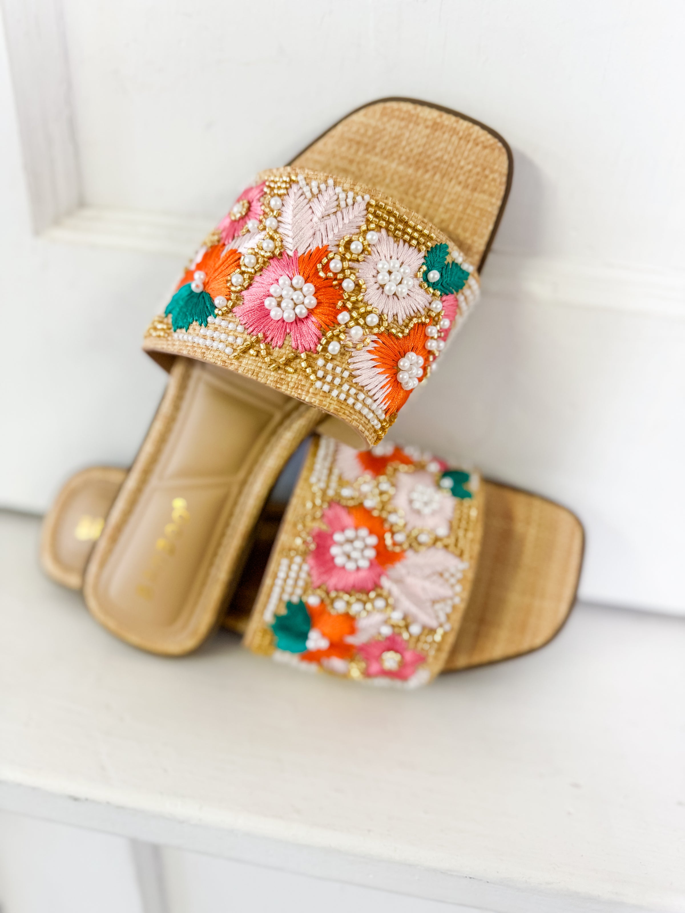 Marco Floral Embroidered Sandals