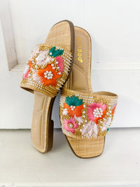 Marco Floral Embroidered Sandals