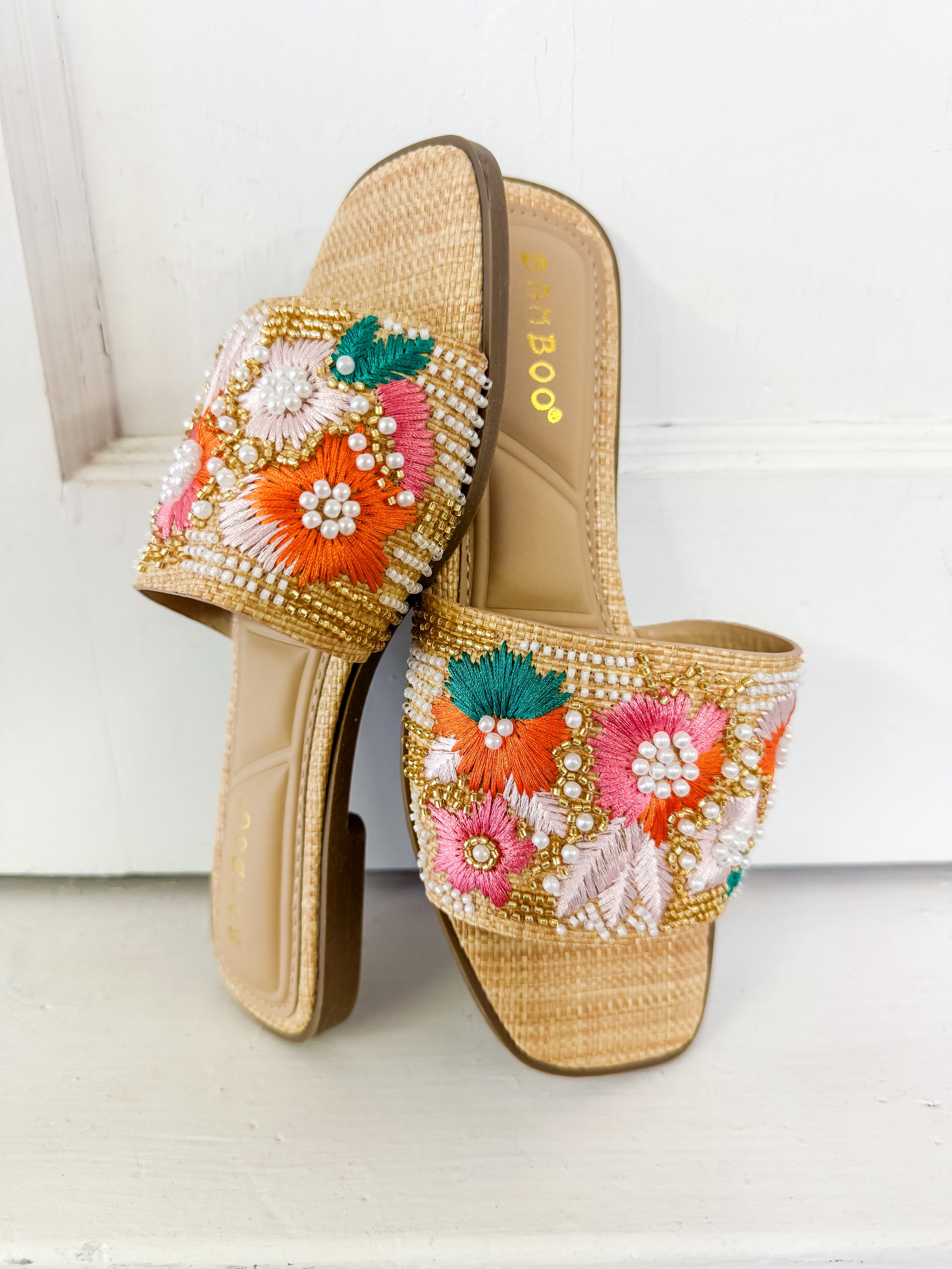 Marco Floral Embroidered Sandals