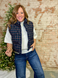 Christa Plaid Vest