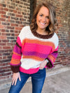 Pink Combo Colorblock Sweater