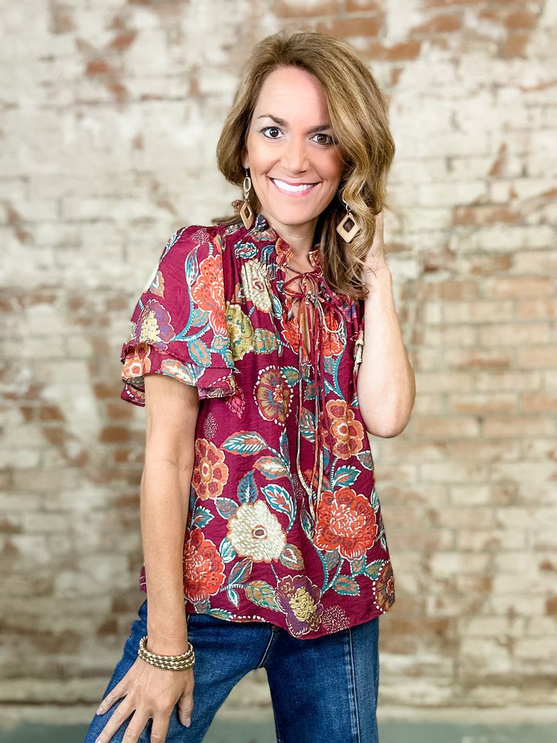 THML Mya Floral Print Top