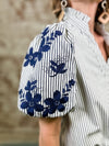 Tana Embroidered Stripe Top