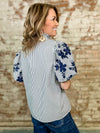 Tana Embroidered Stripe Top