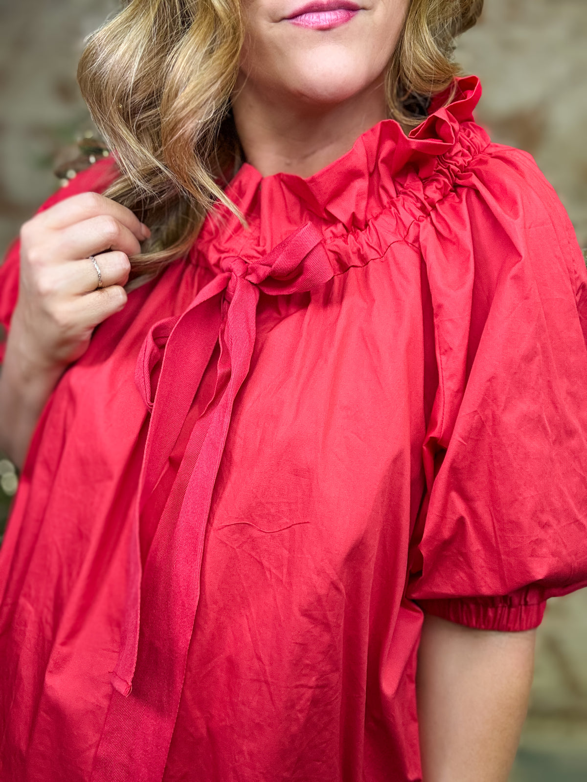 Marie Ruffle Neck Top