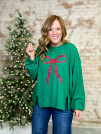 Holiday Bow Waffle Top
