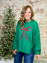 Holiday Bow Waffle Top