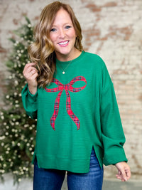 Holiday Bow Waffle Top