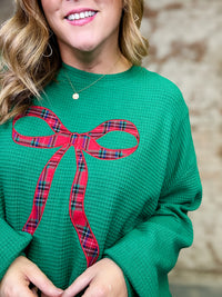 Holiday Bow Waffle Top