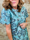 Katherine Metallic Floral Dress