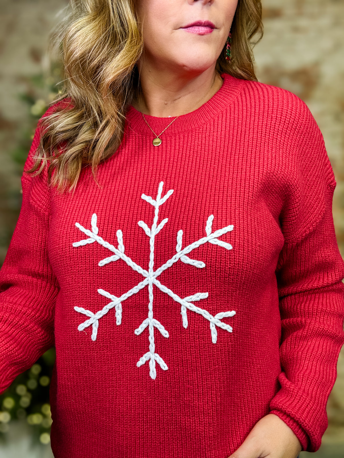 Merry Belle Snowflake Sweater Top
