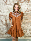 Robyn Solid Embroidered Smock Dress