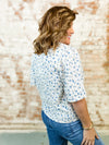 Annabelle Embroidered Floral + Stripe Top