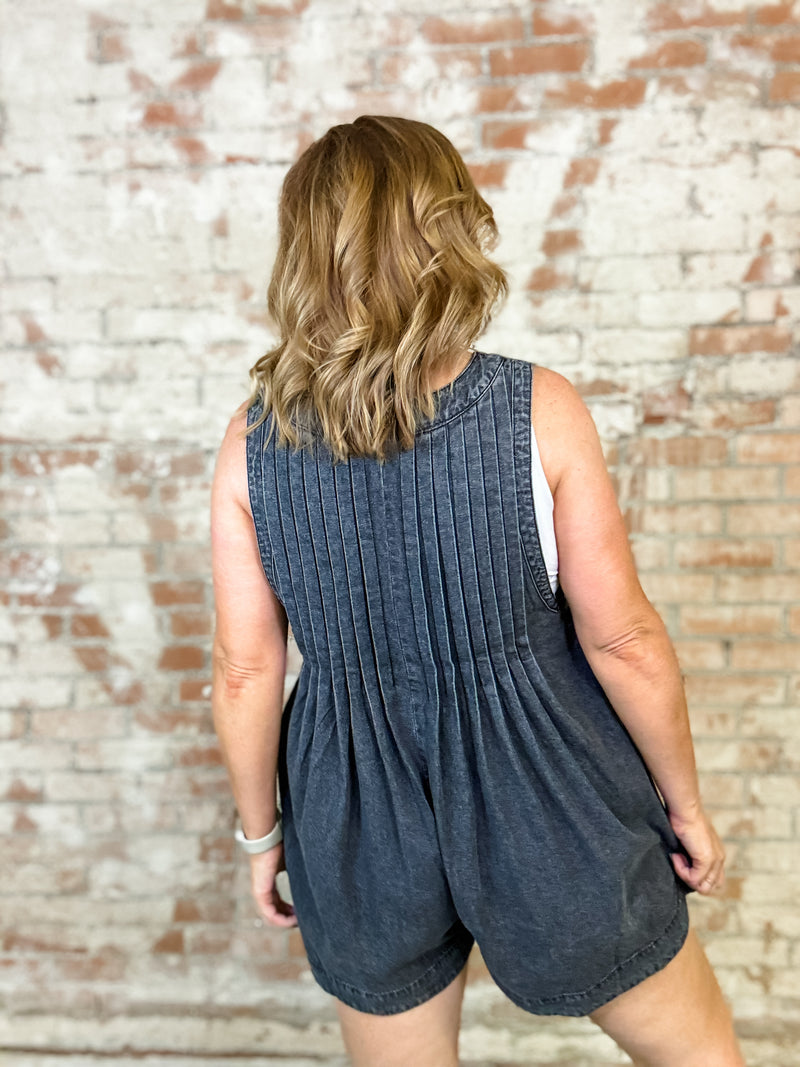 Leah Denim Romper