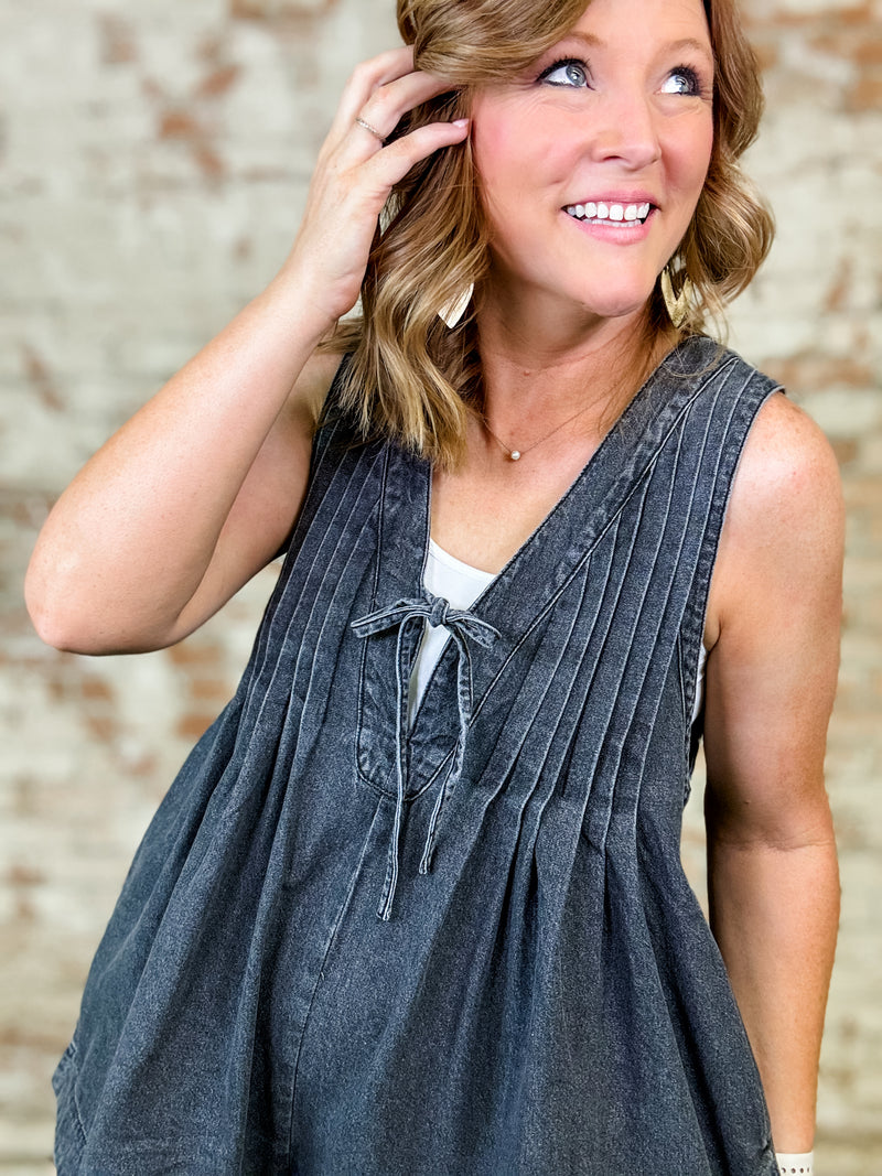 Leah Denim Romper