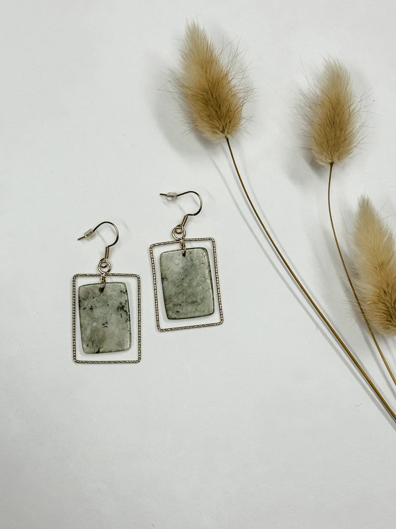 Marsee Rectangle Stone Earrings