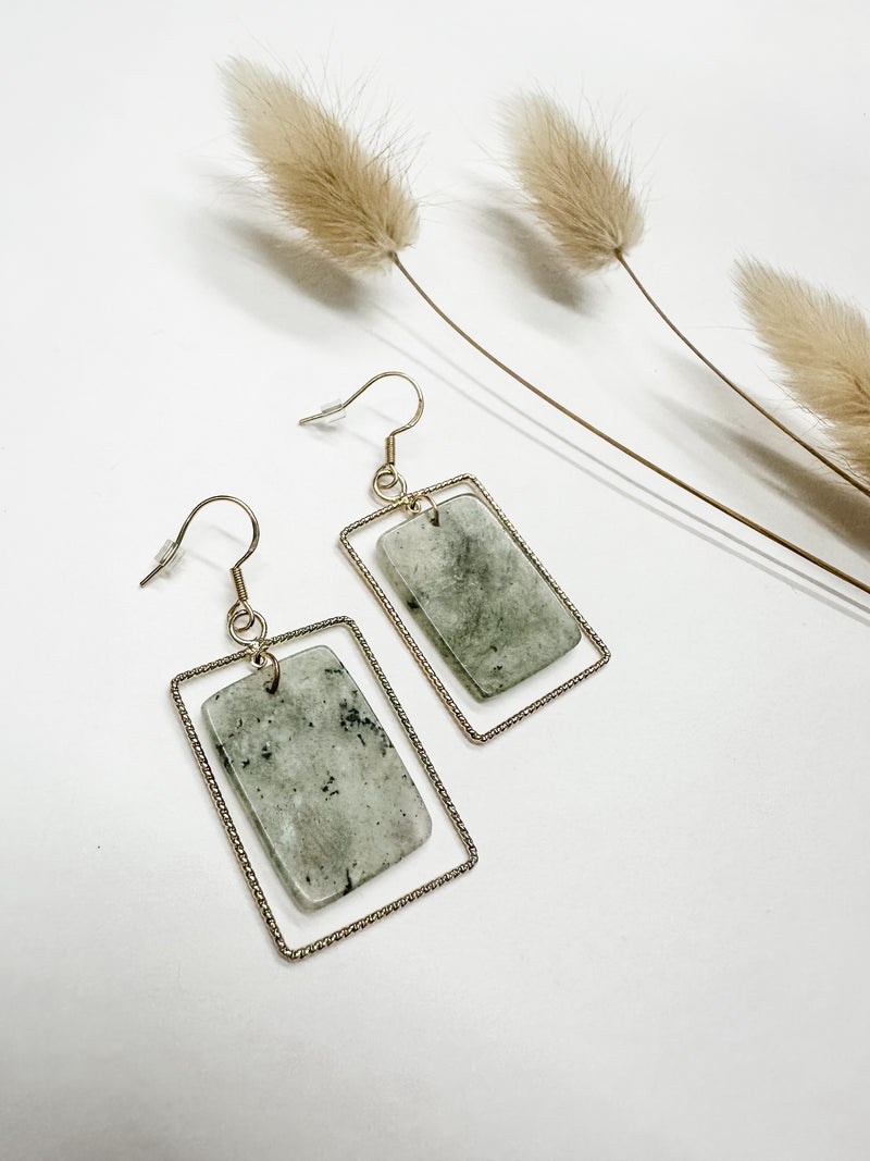 Marsee Rectangle Stone Earrings