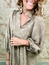 Jacquard High Ruffle Neck Dress