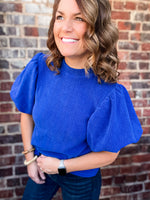 THML Corduroy Puff Sleeve Top