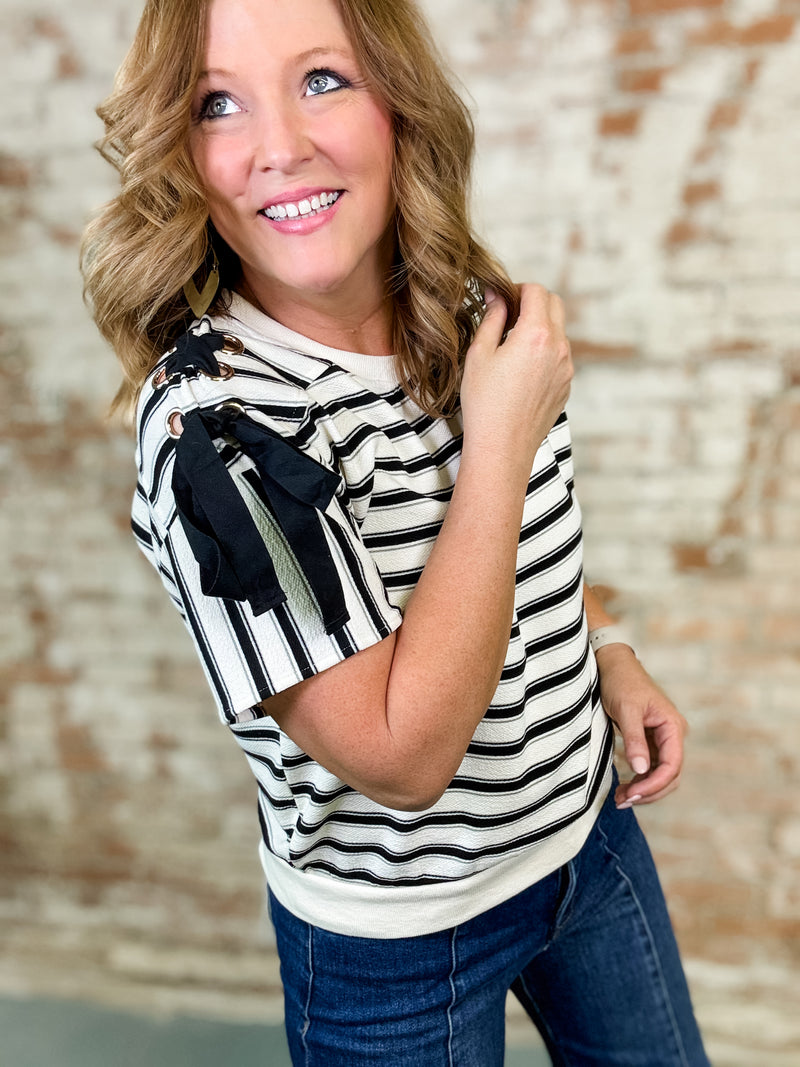 Jackie Lace Up Detail Top