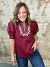 Lucy Embroidered Collar Top