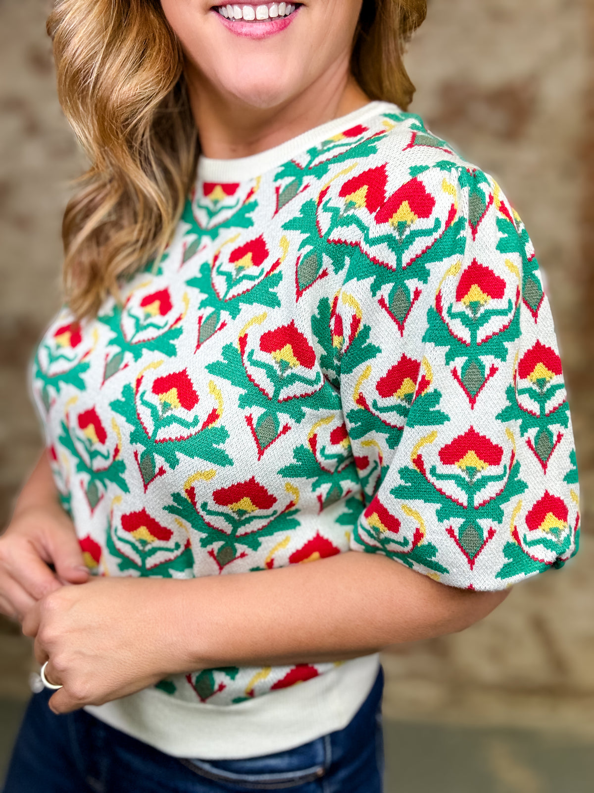 Soloman Printed Sweater Top