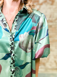 Multi Printed Satin Dress