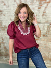 Lucy Embroidered Collar Top