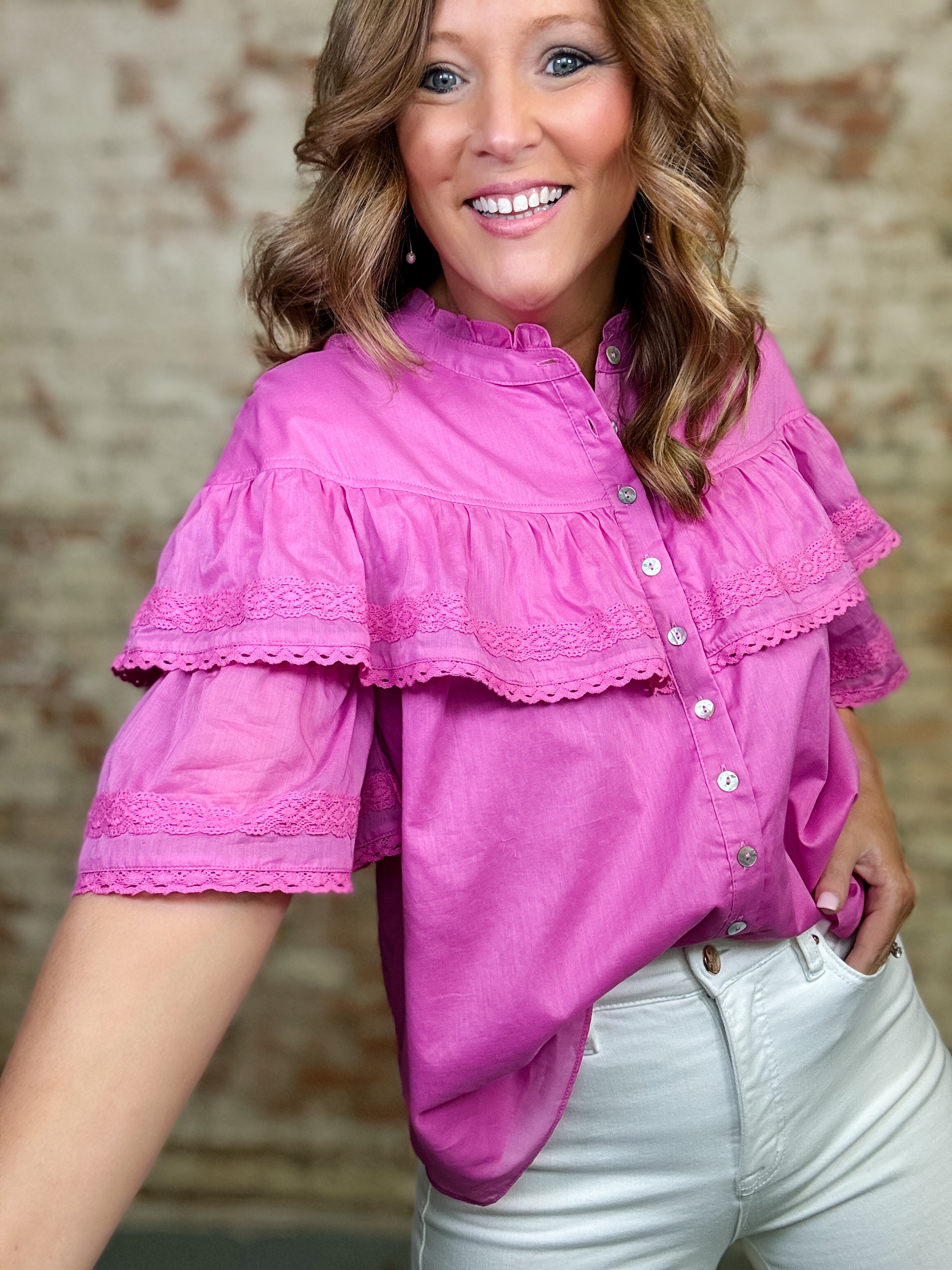 Meagan Ruffle Top