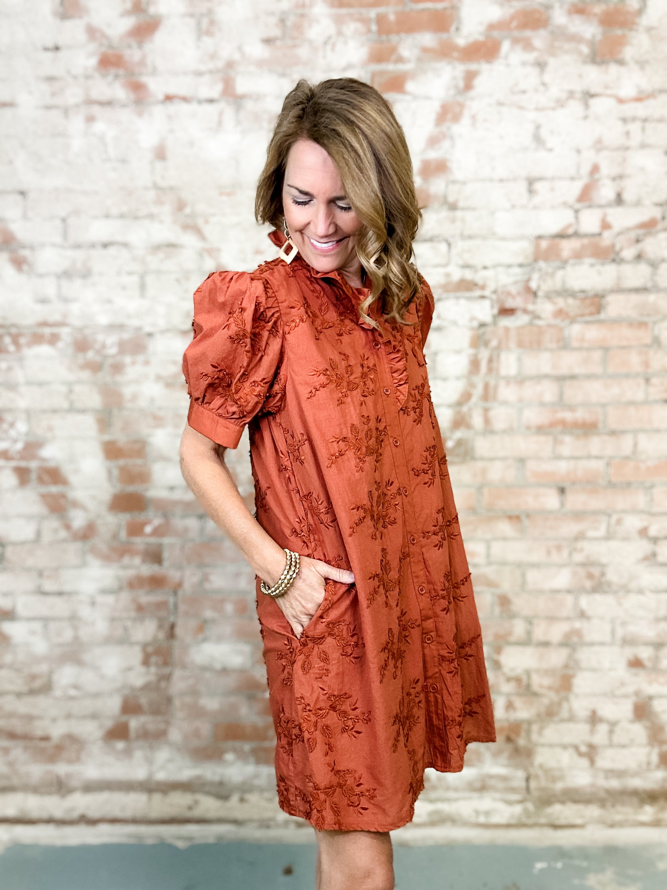 Misty Floral Button Dress