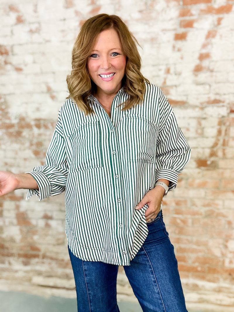 Andrea Double Pocket Stripe Top