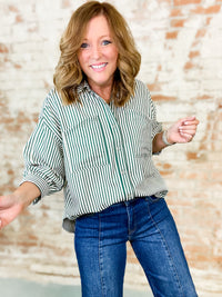 Andrea Double Pocket Stripe Top
