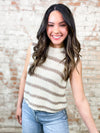 Lila Stripe Sleeveless Sweater