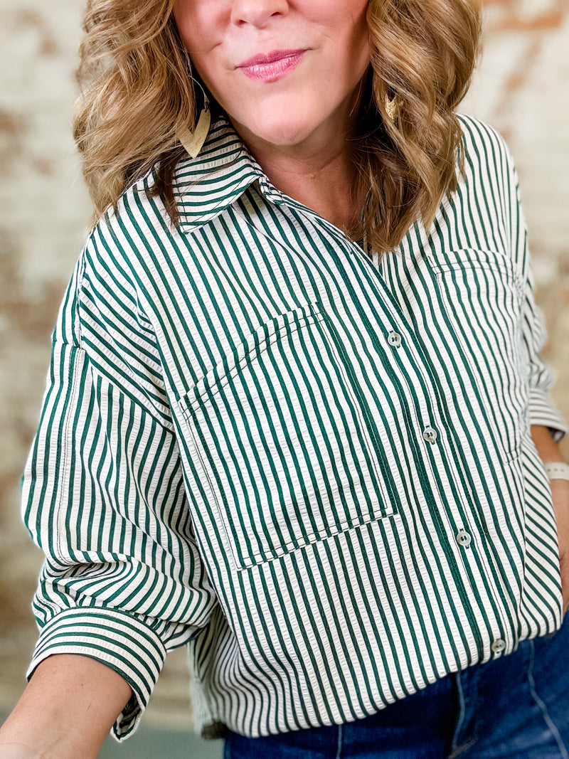 Andrea Double Pocket Stripe Top