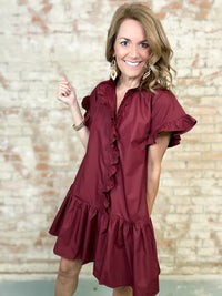 Krista Ruffle Button Front Dress