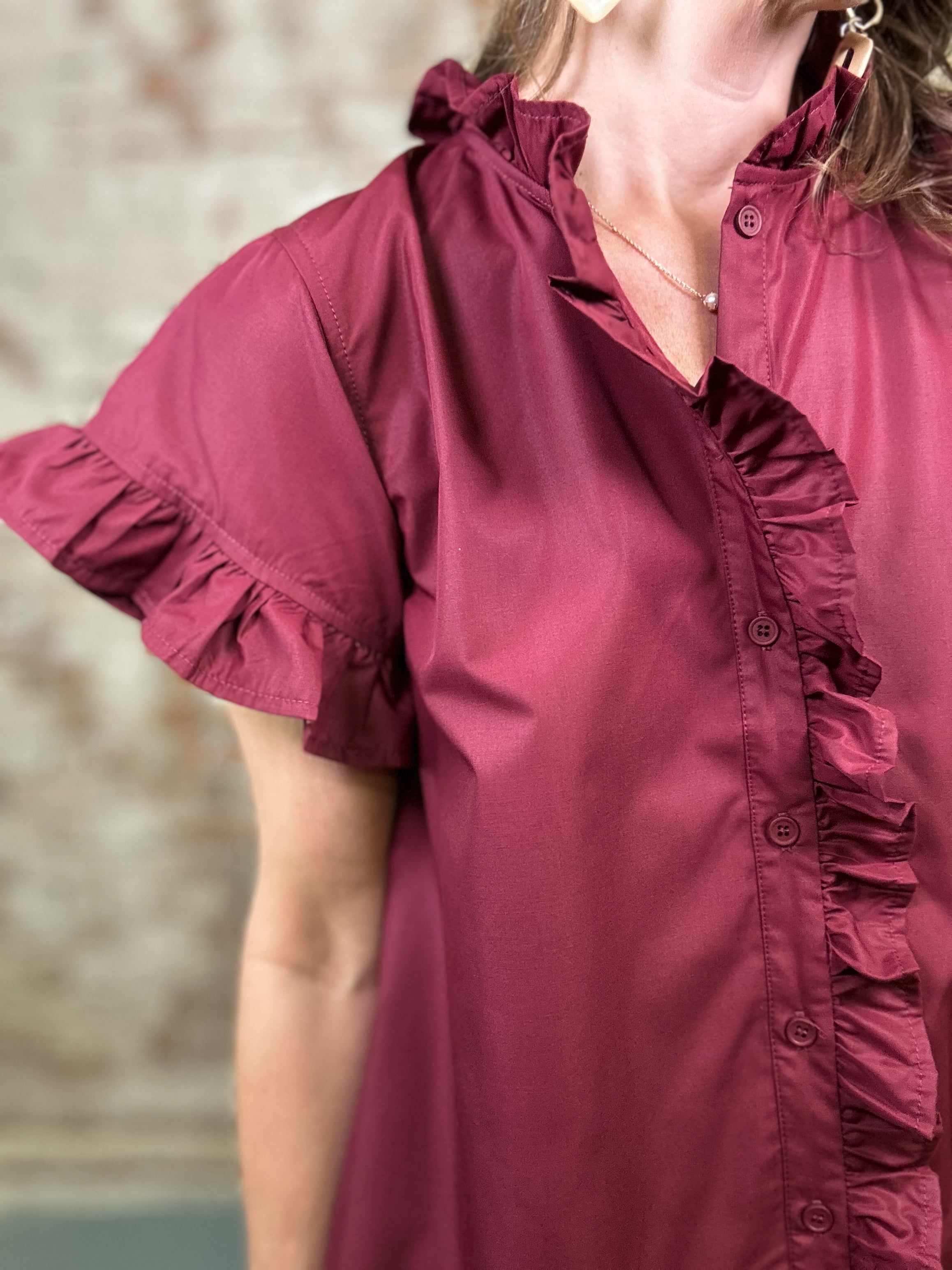 Krista Ruffle Button Front Dress