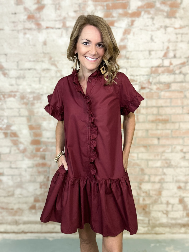 Krista Ruffle Button Front Dress