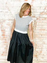 Maribel Half Stripe Midi Dress