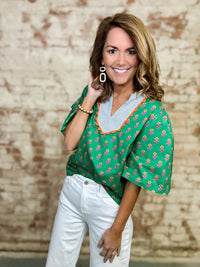 Sadler Stripe Yoke Top